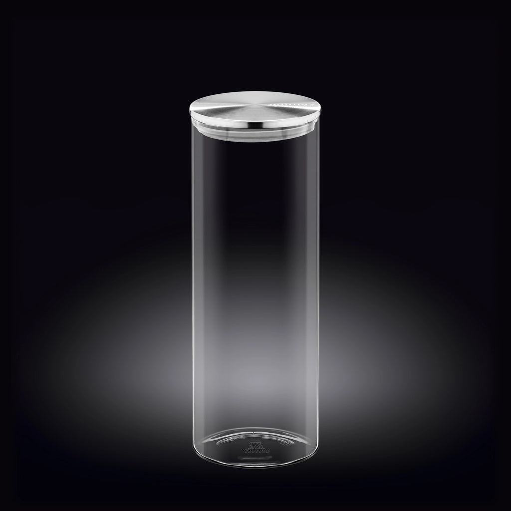 Wilmax Vorratsglas 1800 ml mit Edelstahldeckel 2er Set WL-888519/A2