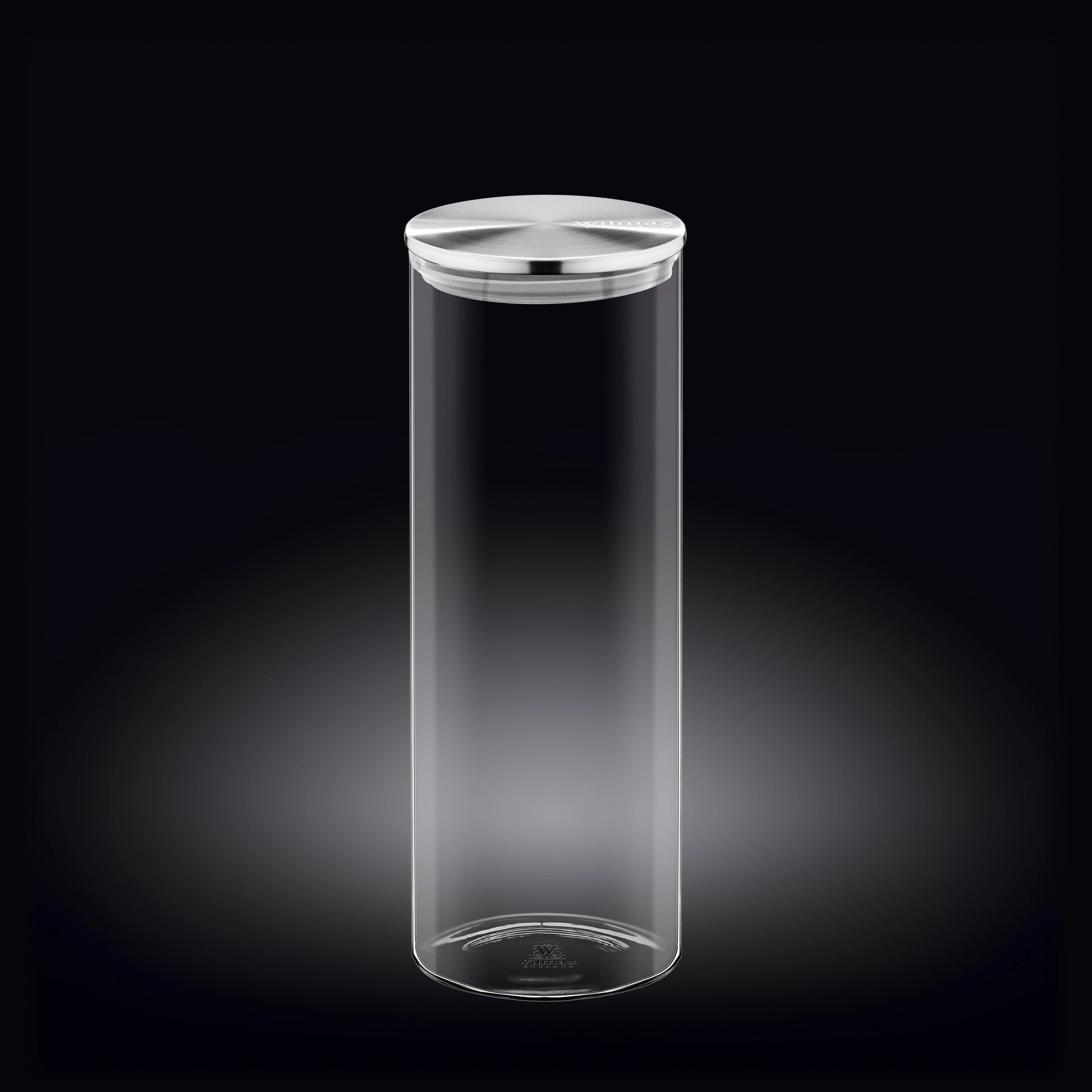 Wilmax Vorratsglas 1800 ml mit Edelstahl Deckel Transparent WL-888519/A