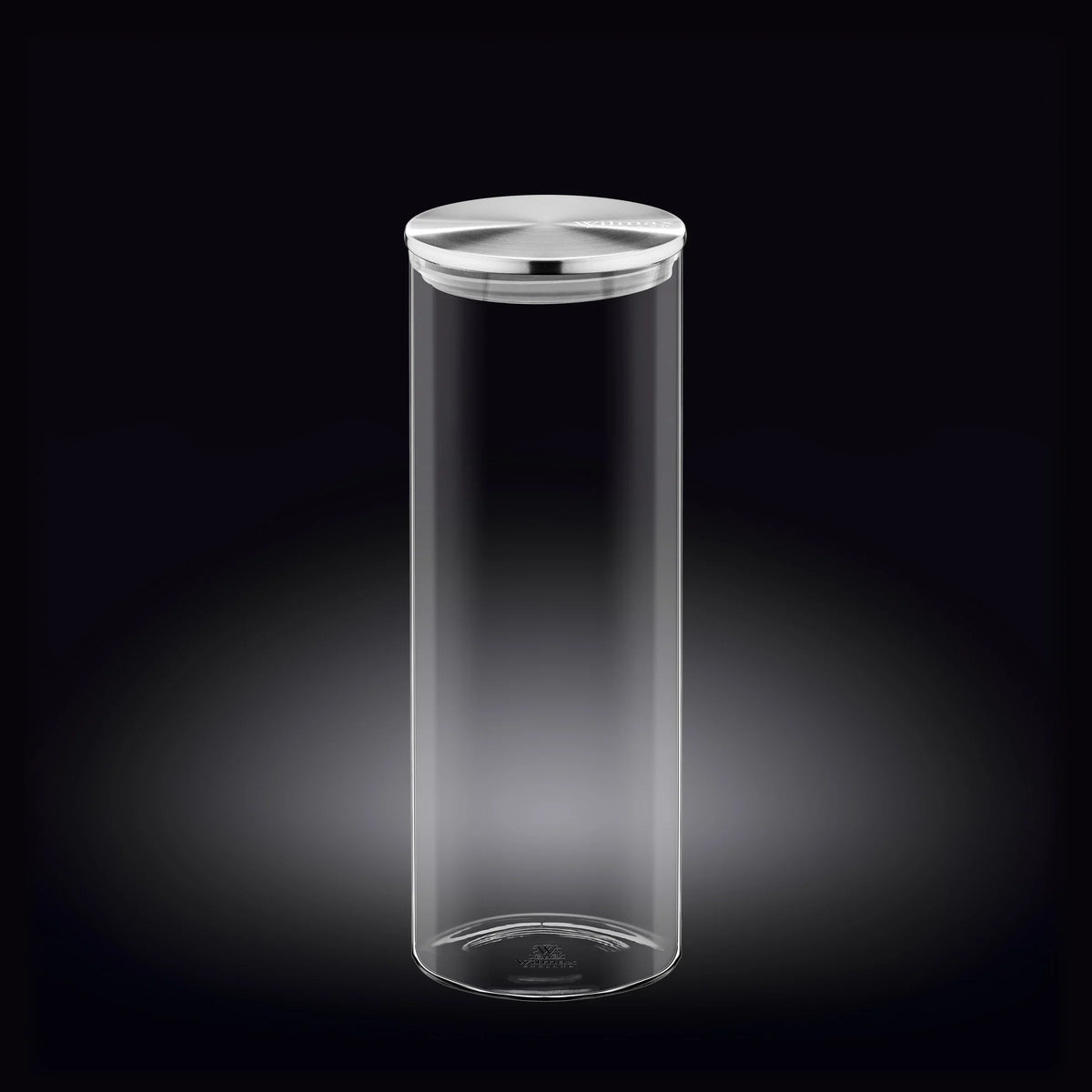 Wilmax Vorratsglas 1800 ml mit Edelstahldeckel 2er-Set Transparent