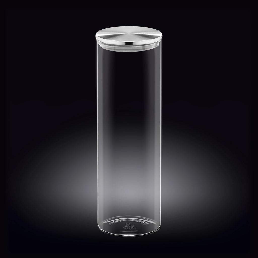 Wilmax Vorratsglas 2000 ml mit Edelstahl Deckel Transparent WL-888520/A