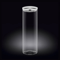 Wilmax Vorratsglas mit Deckel, Borosilikatglas, 2000 ml, Edelstahl-Deckel, WL-888520/A