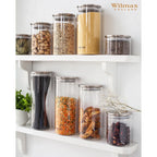 Wilmax Vorratsglas 600 ml mit Edelstahldeckel Transparent