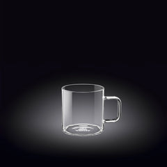 Wilmax Tassen 100 ml aus Borosilikatglas, 6er-Set WL-888602/A6