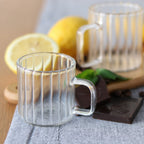 Wilmax Hitzebeständiger Glasbecher mit Henkel 150 ml Transparent aus Glas
