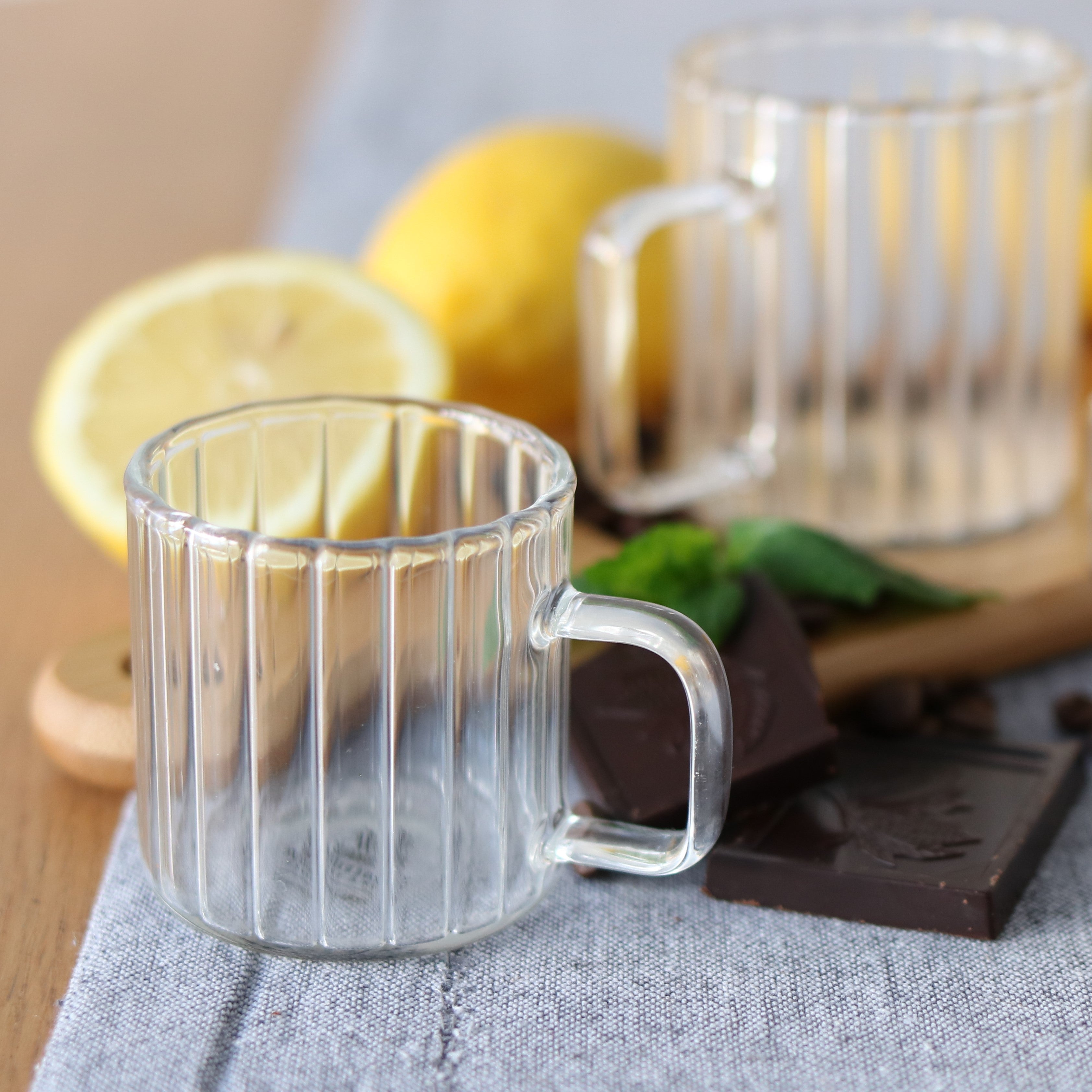 Wilmax Hitzebeständiger Glasbecher mit Henkel 150 ml Transparent aus Glas
