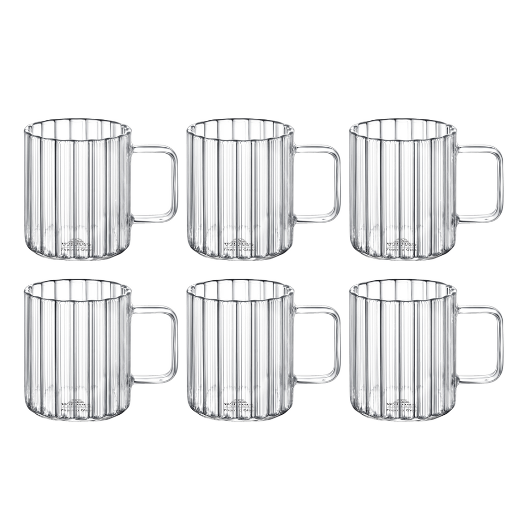 Wilmax Rillentasse 150 ml Thermoglas 6er Set WL-888613/A6