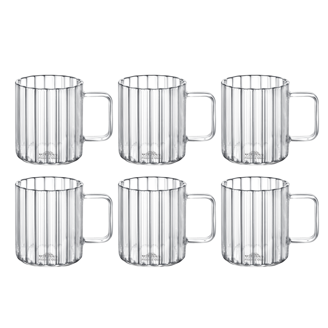 Wilmax Rillentasse 150 ml Thermoglas 6er Set WL-888613/A6