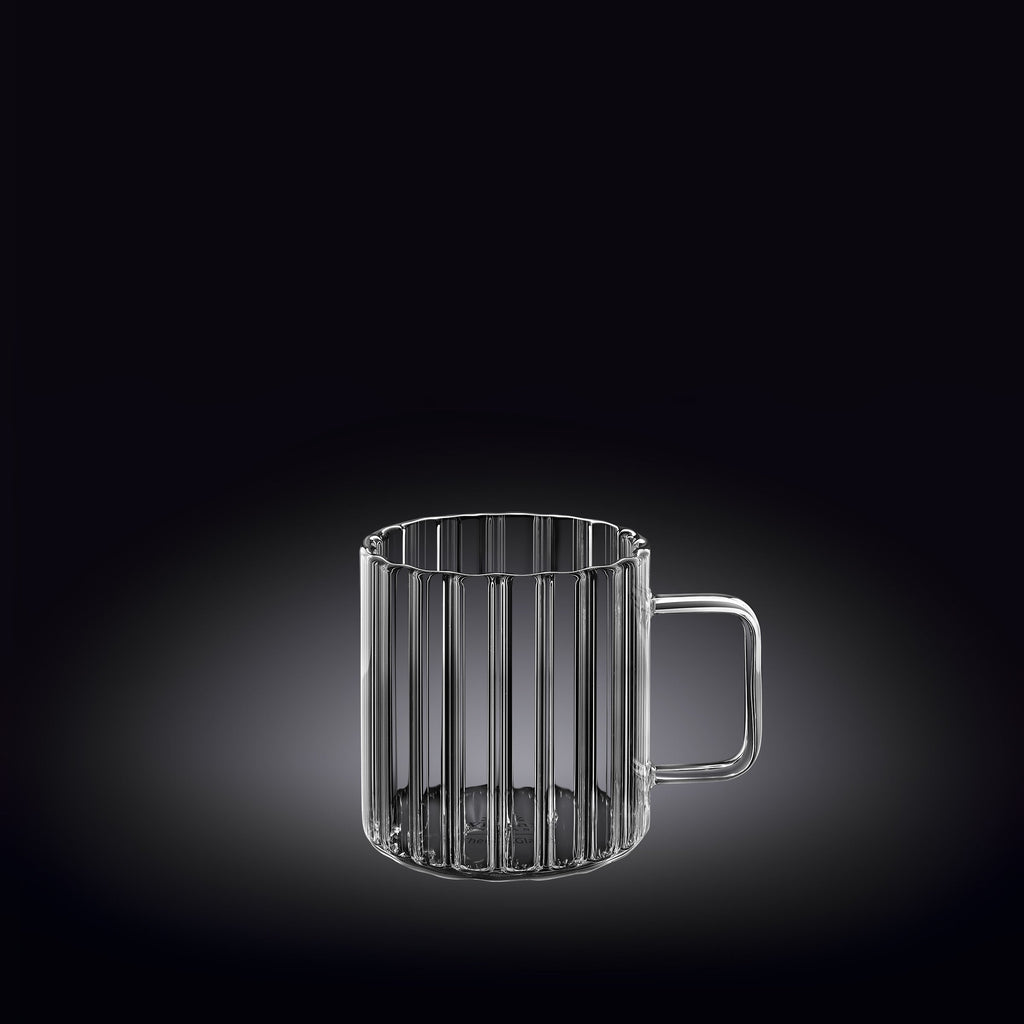 Wilmax Hitzebeständiger Glasbecher mit Henkel 150 ml Transparent aus Glas