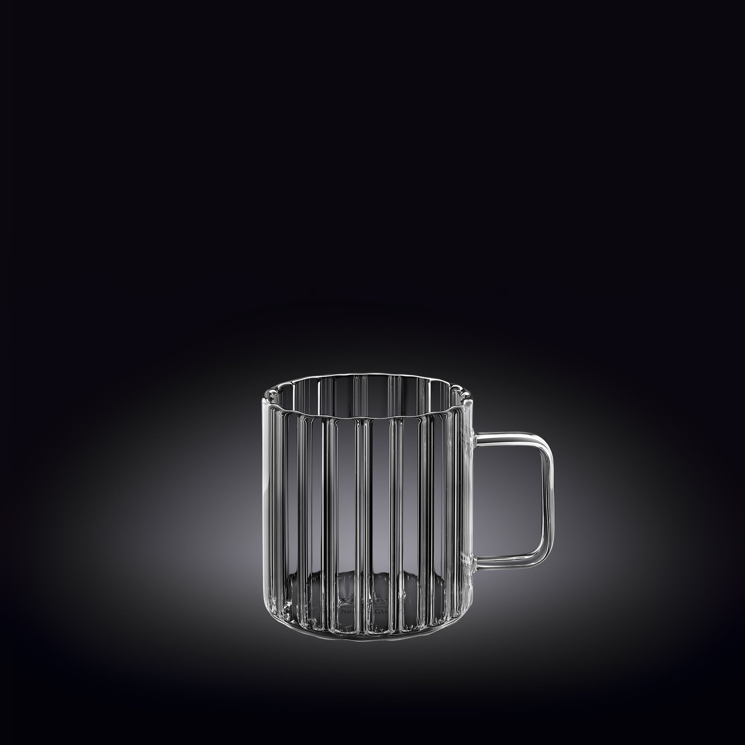 Wilmax Hitzebeständiger Glasbecher mit Henkel 150 ml Transparent aus Glas