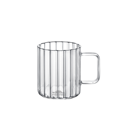 Wilmax Hitzebeständiger Glasbecher mit Henkel 150 ml Transparent aus Glas