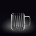 Wilmax Hitzebeständiger Glasbecher mit Henkel 400 ml Transparent aus Glas