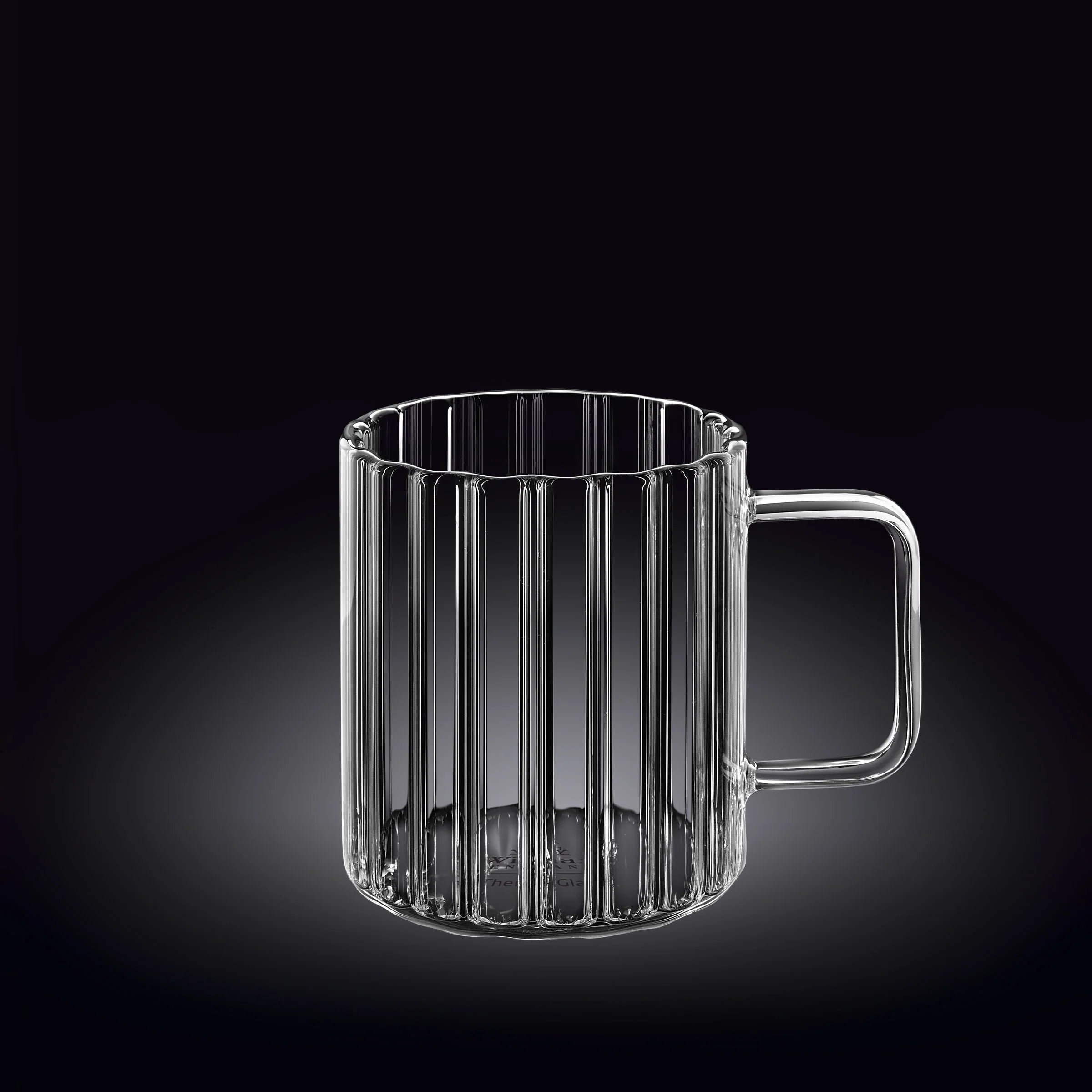 Wilmax Hitzebeständiger Glasbecher mit Henkel 400 ml Transparent aus Glas