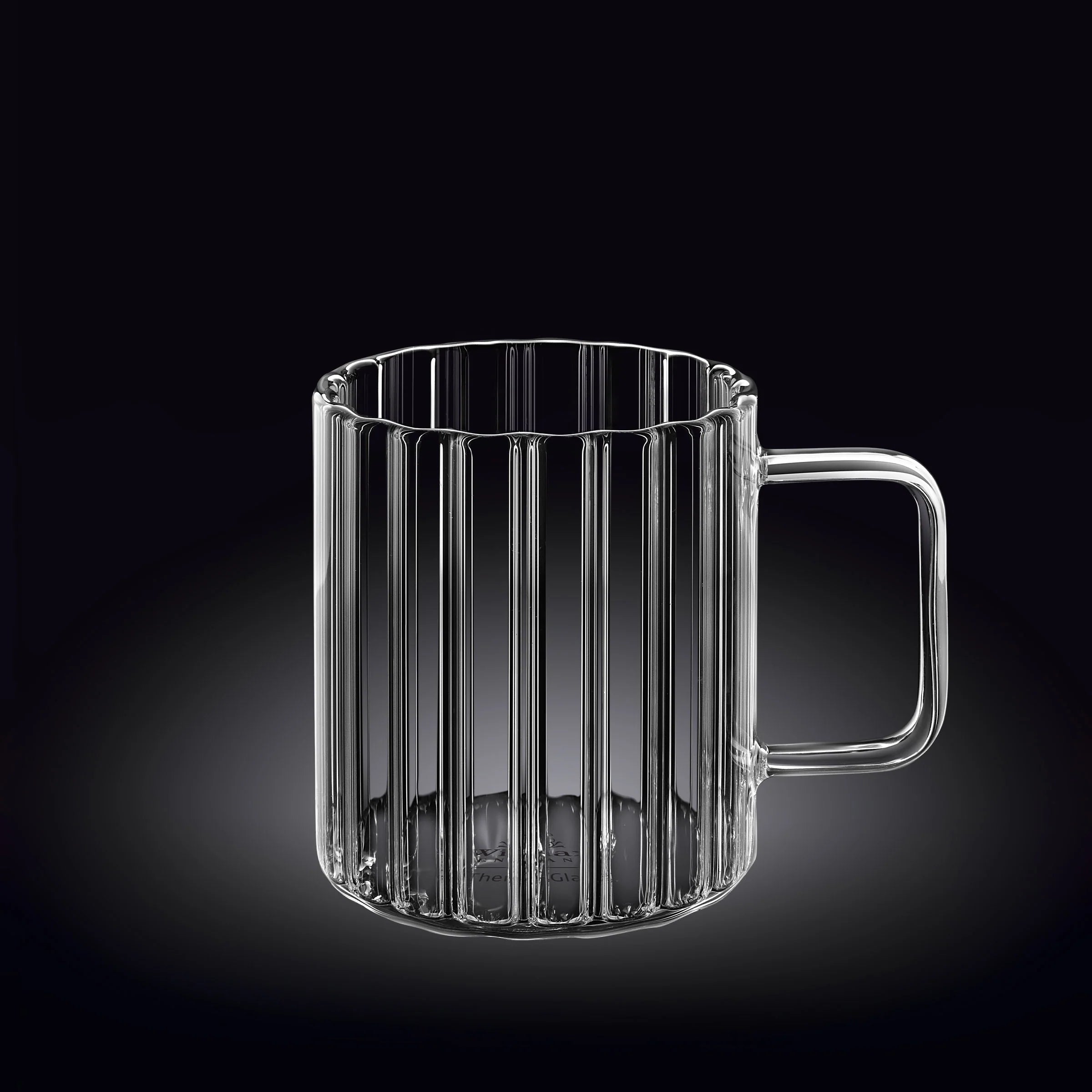 Wilmax Hitzebeständiger Glasbecher mit Henkel 550 ml Transparent aus Glas