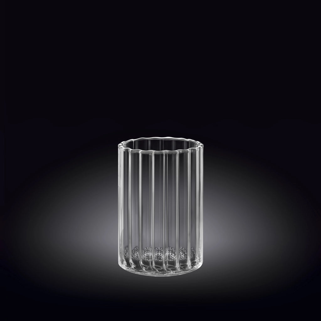 Wilmax Geriffeltes Glas 200 ml Borosilikatglas Transparent WL-888623/A