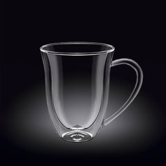 Wilmax Thermo-Glasbecher, 300 ml, doppelwandig, hitzebeständig – WL-888726/A