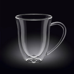 Wilmax Doppelwandiger Thermoglas-Becher, 400 ml, WL-888727/A