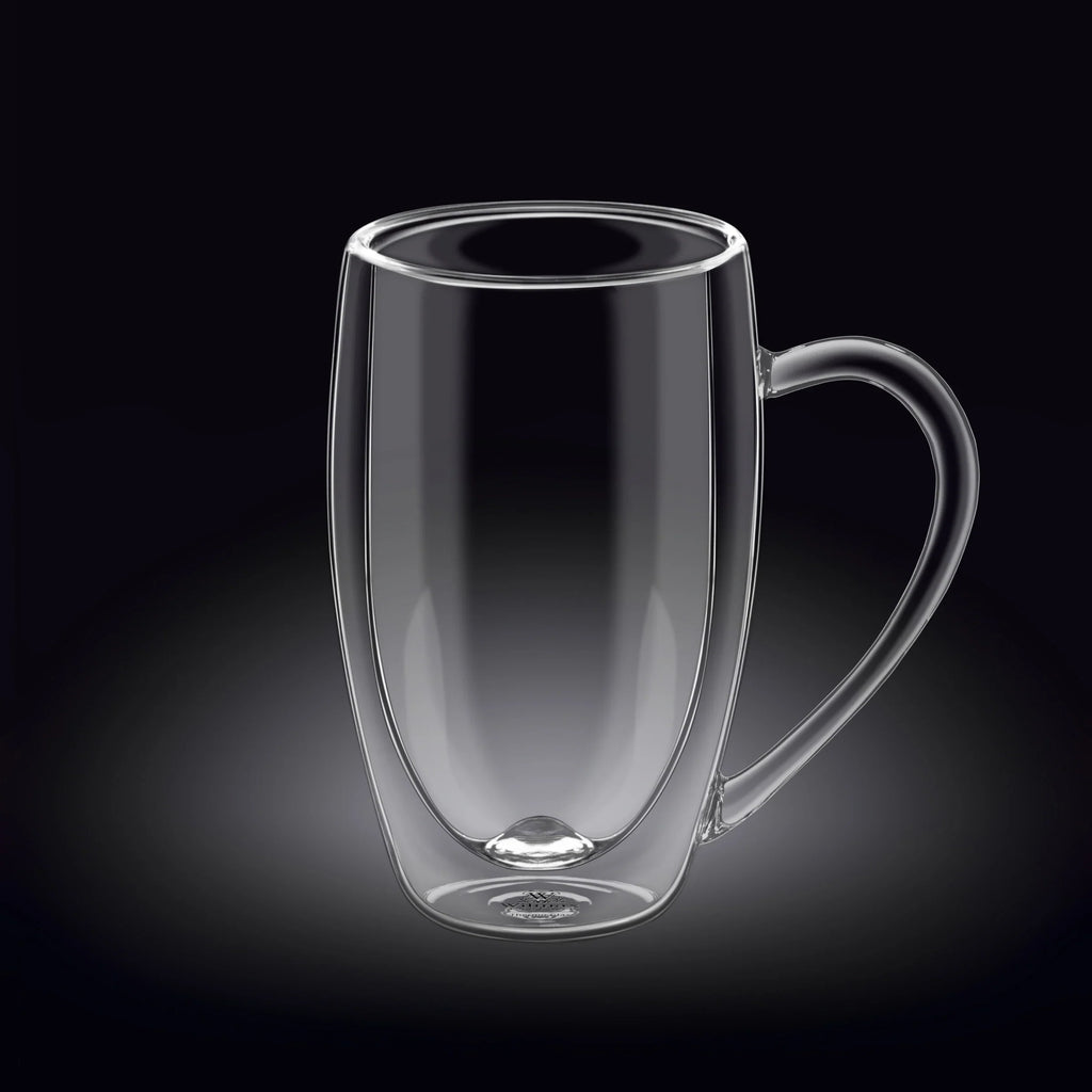 Wilmax Doppelwandiger Becher 400 ml 6er-Set Transparent