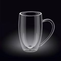 Wilmax Doppelwandiger Thermoglas-Becher, 400 ml, WL-888741/A