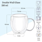 Wilmax Doppelwandige Tasse 200 ml Transparent aus Glas