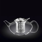 Wilmax Teekanne 1050 ml mit Edelstahlfilter Transparent aus Thermoglas