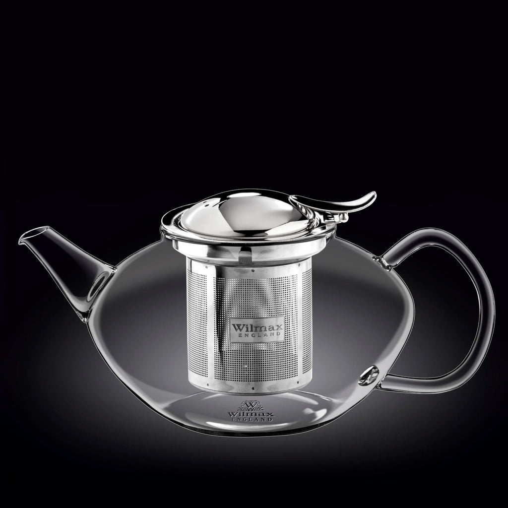 Wilmax Teekanne 1550 ml Thermoglas Edelstahlfilter WL-888806/A
