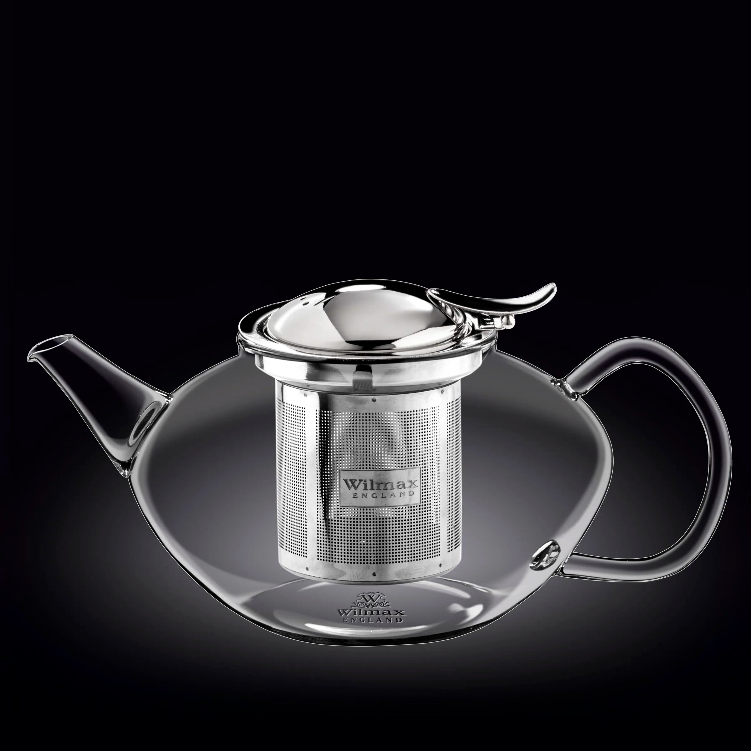Wilmax Teekanne 1550 ml Thermoglas Edelstahlfilter WL-888806/A