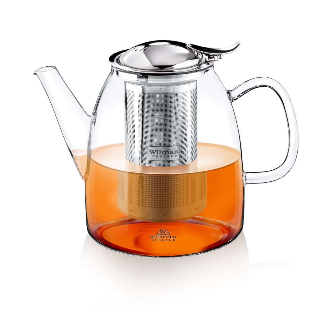 Wilmax England Teekanne mit Edelstahlfilter, 600 ml, Borosilikatglas WL-888807/A