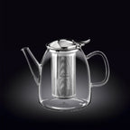 Wilmax Teekanne 950 ml mit Edelstahlfilter Transparent aus Thermoglas