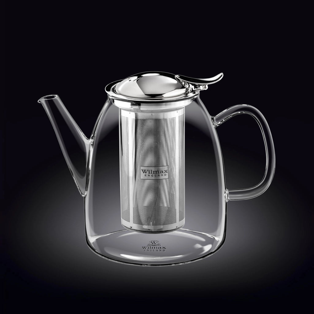 Wilmax Teekanne 1450 ml Thermoglas Edelstahlfilter WL-888809/A