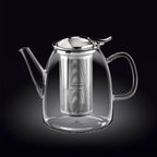 Wilmax Teekanne 1450 ml mit Edelstahlfilter Transparent aus Thermoglas