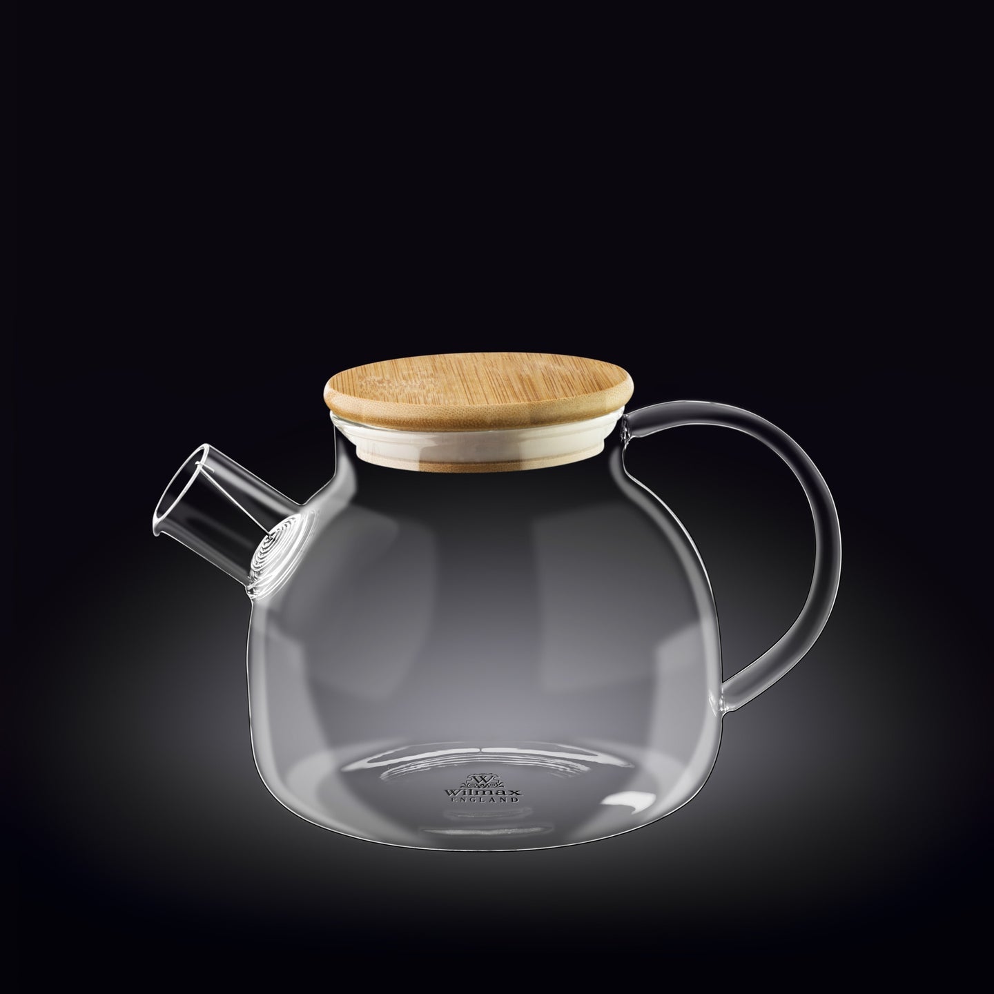 Wilmax Teekanne 950 ml Thermoglas Federfilter Bambusdeckel WL-888810/A