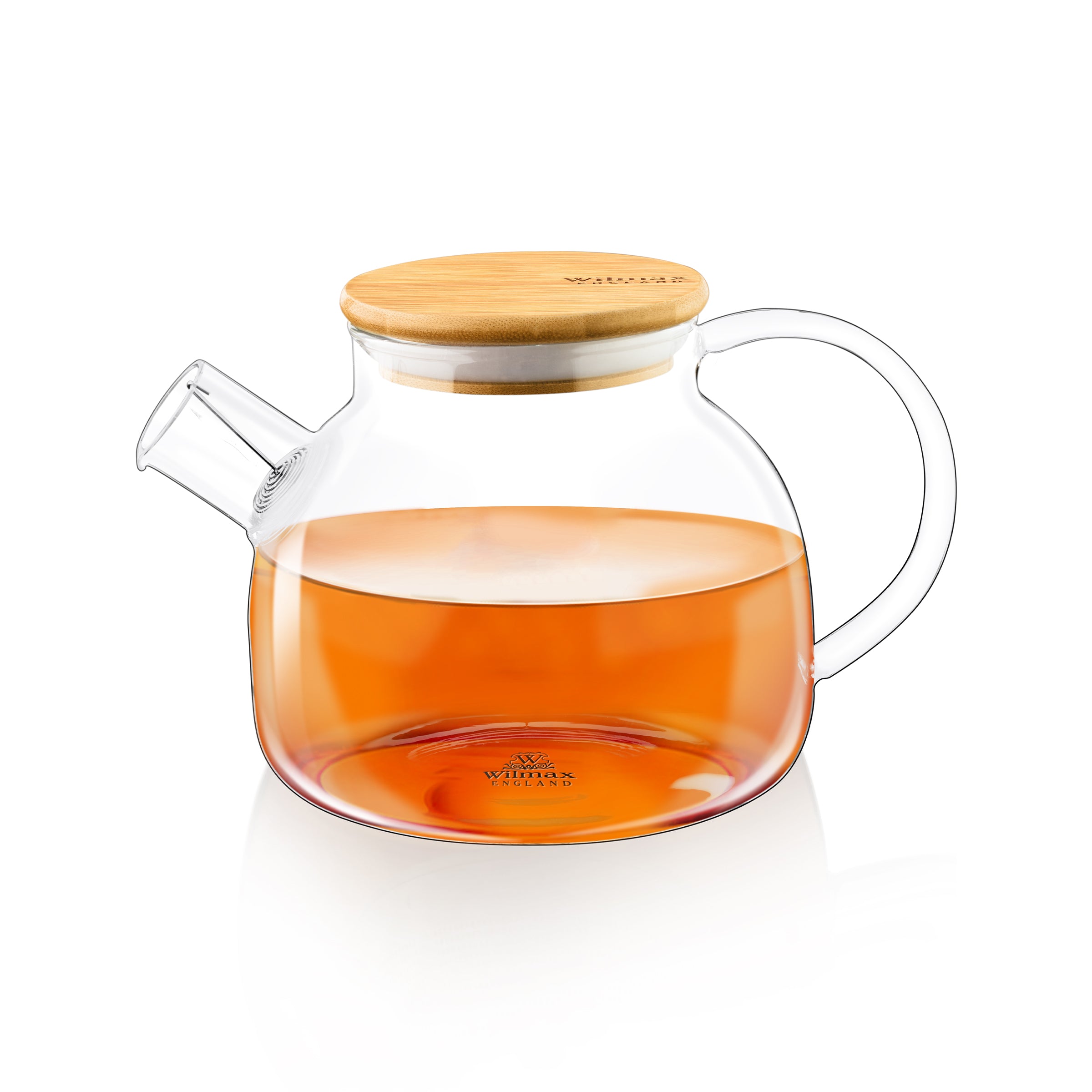 Wilmax Teekanne 950 ml Thermoglas Federfilter Bambusdeckel WL-888810/A
