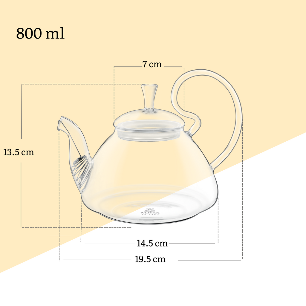 Wilmax Teekanne 800 ml Borosilikatglas mit Federfilter WL-888817/A