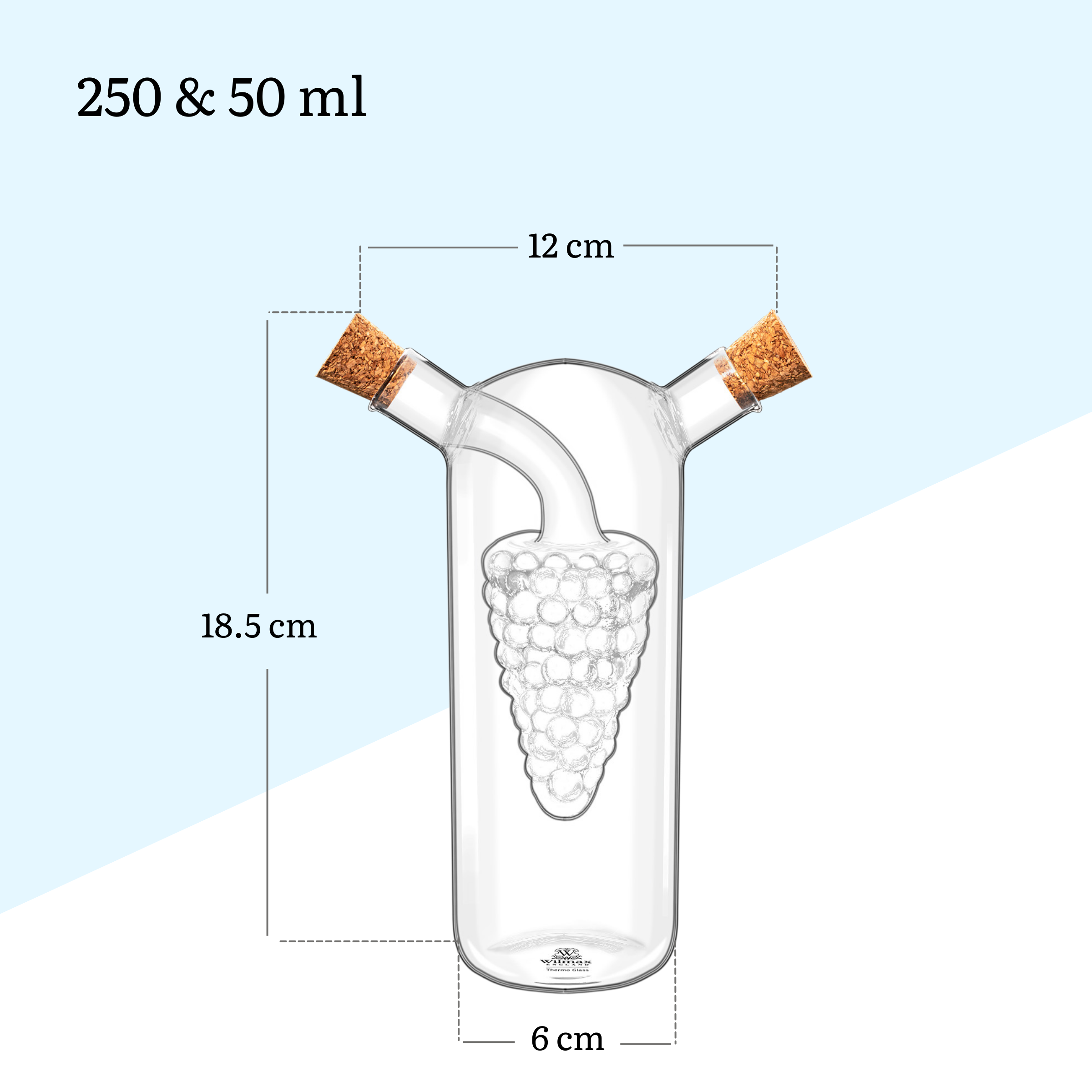 Wilmax Öl- und Essigflasche 250/50 ml Glas WL-888955/A