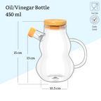 Wilmax Ölflasche 450 ml Glas mit Ausgießer und Filter WL-888961/A