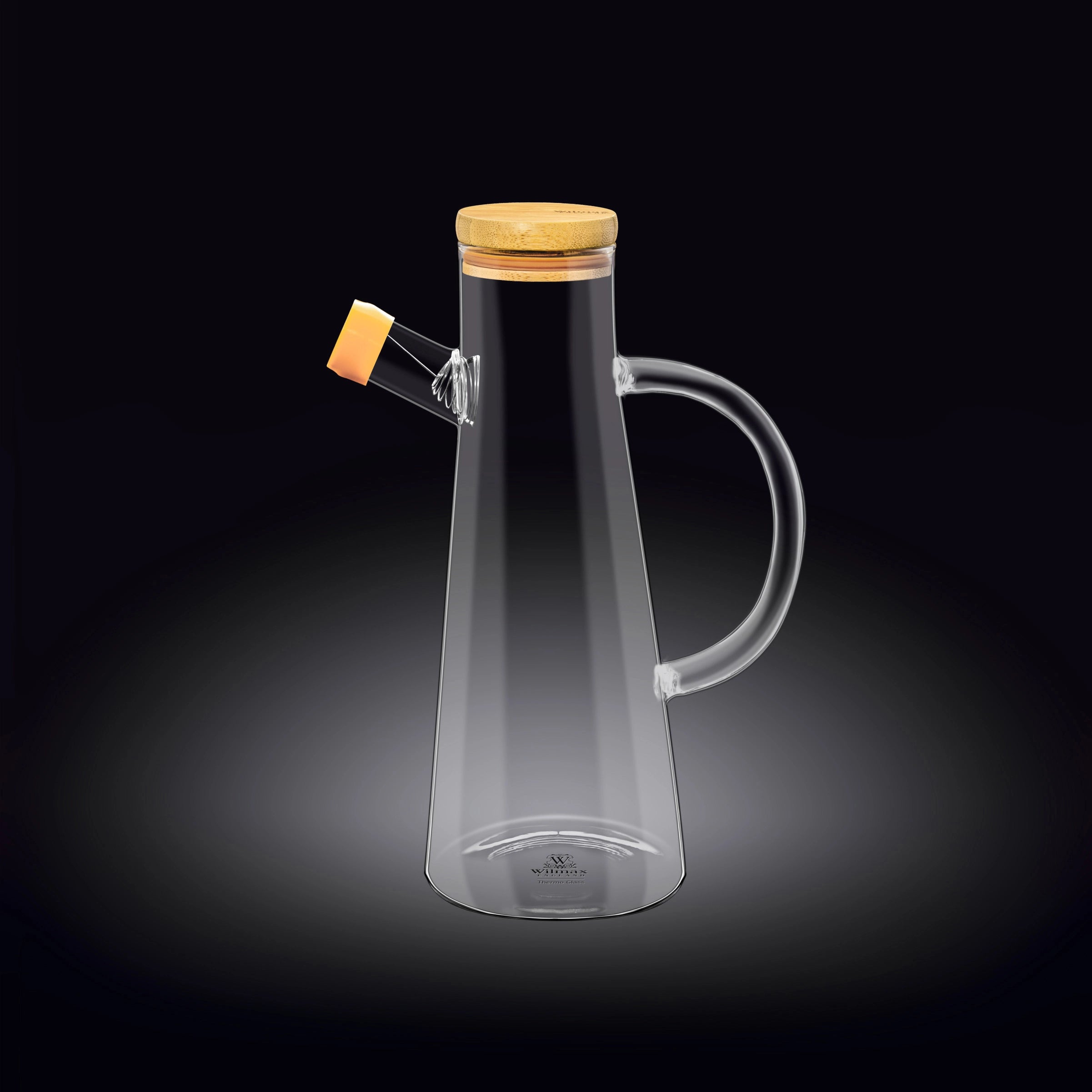 Wilmax Ölflasche 500 ml Glas mit Bambusdeckel WL-888964/A