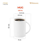 Wilmax Becher 450 ml Weiß aus Porzellan