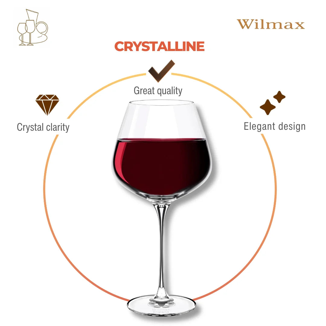 Wilmax Chardonnay Weinglas 880 ml 2er-Set Transparent aus Wilmax Crystalline-Serie
