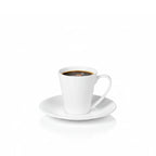 Wilmax Kaffeetassen mit Untertassen 110 ml 2er-Set Weiß aus Porzellan