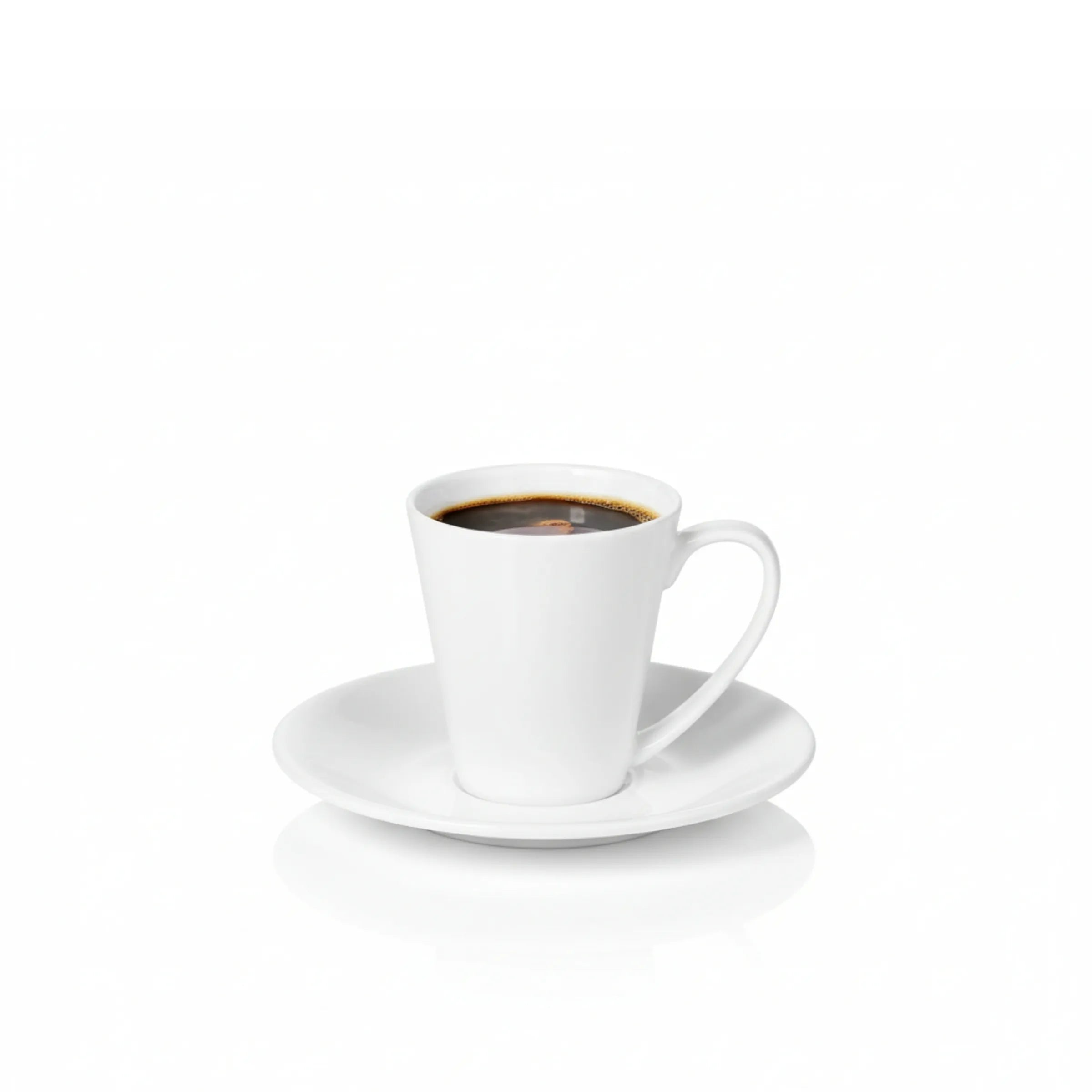 Wilmax Kaffeetassen mit Untertassen 110 ml 2er-Set Weiß aus Porzellan