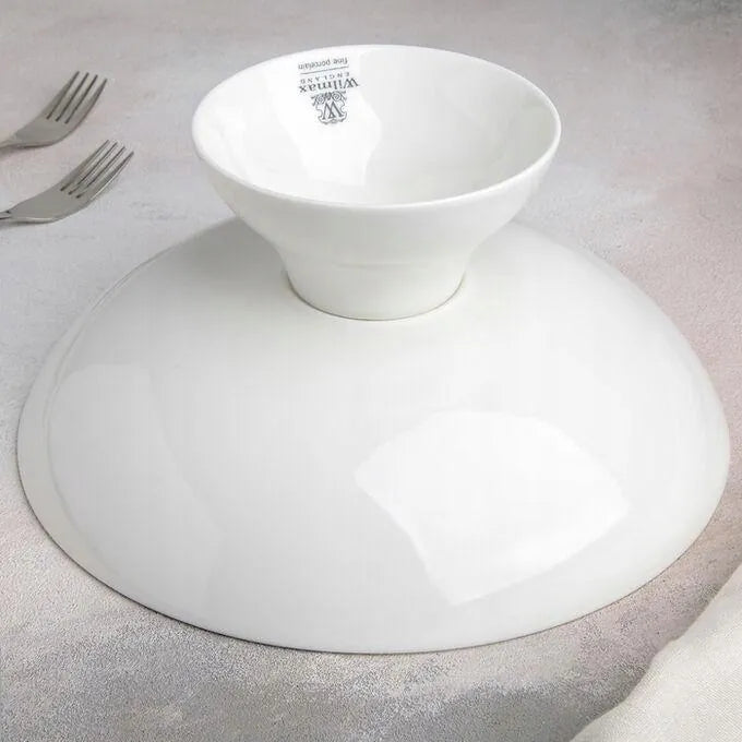 Wilmax Obstschale 24 × 11,5 cm Weiß aus Porzellan