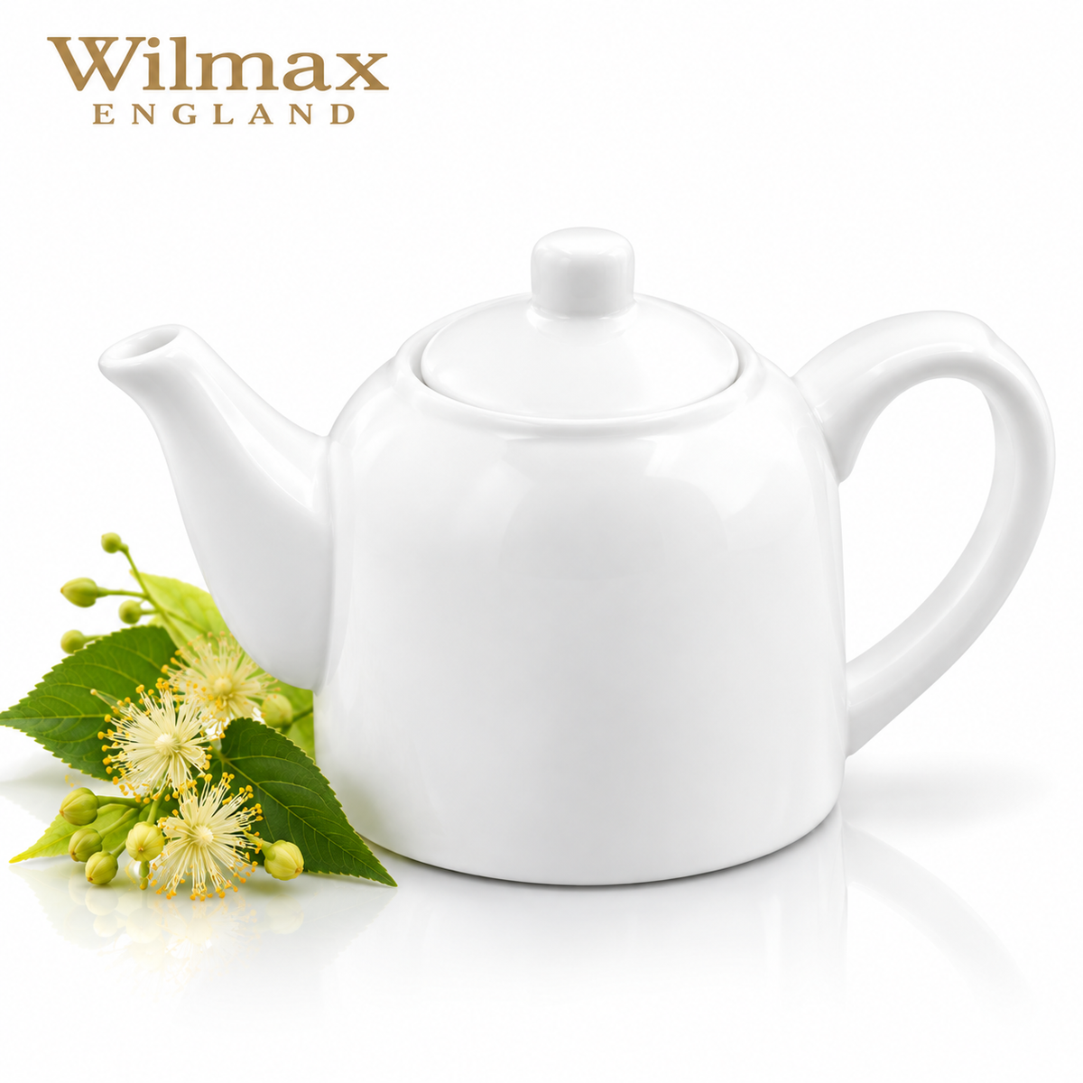 Wilmax Kaffee- und Teekanne mit integriertem Ausgusssieb 500 ml Weiß aus Porzellan