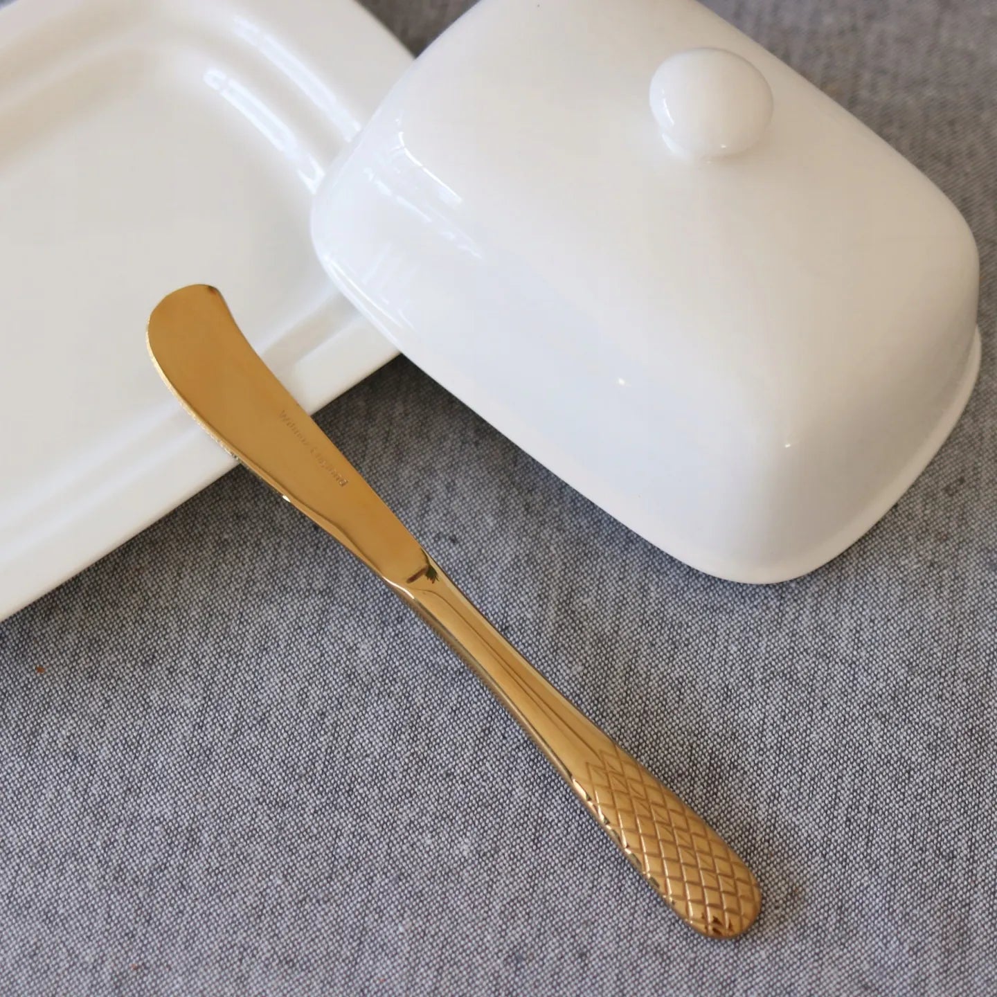 Wilmax Butterdose 19 × 12,5 × 8,5 cm Weiß aus Porzellan