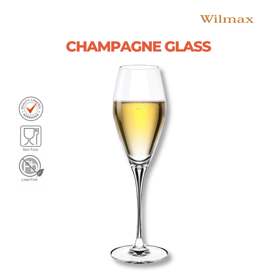Wilmax Champagnerflöte 290 ml 2er-Set Transparent aus Wilmax Crystalline-Serie