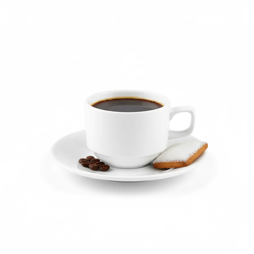 Wilmax Kaffeetasse mit Untertasse 140 ml Weiß aus Porzellan