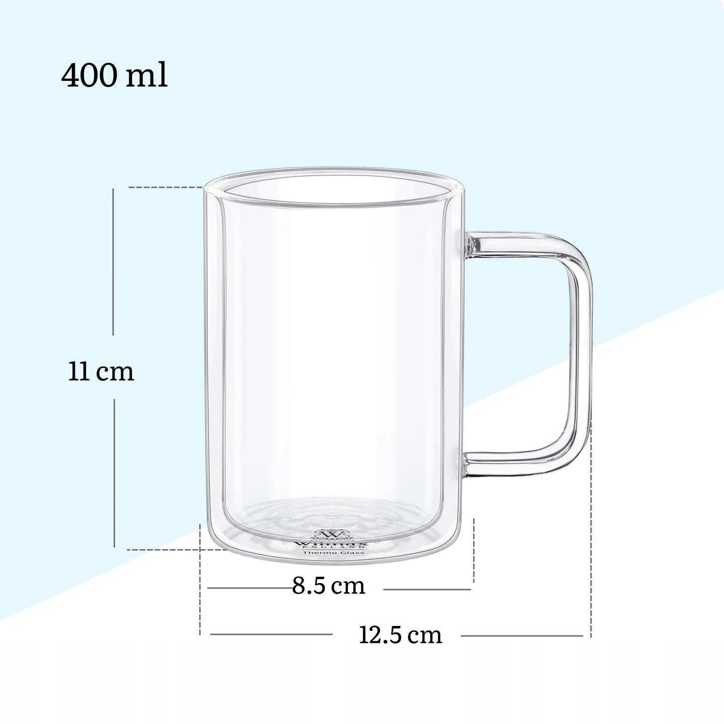 Wilmax Doppelwandiger Becher 400 ml 2er-Set Transparent