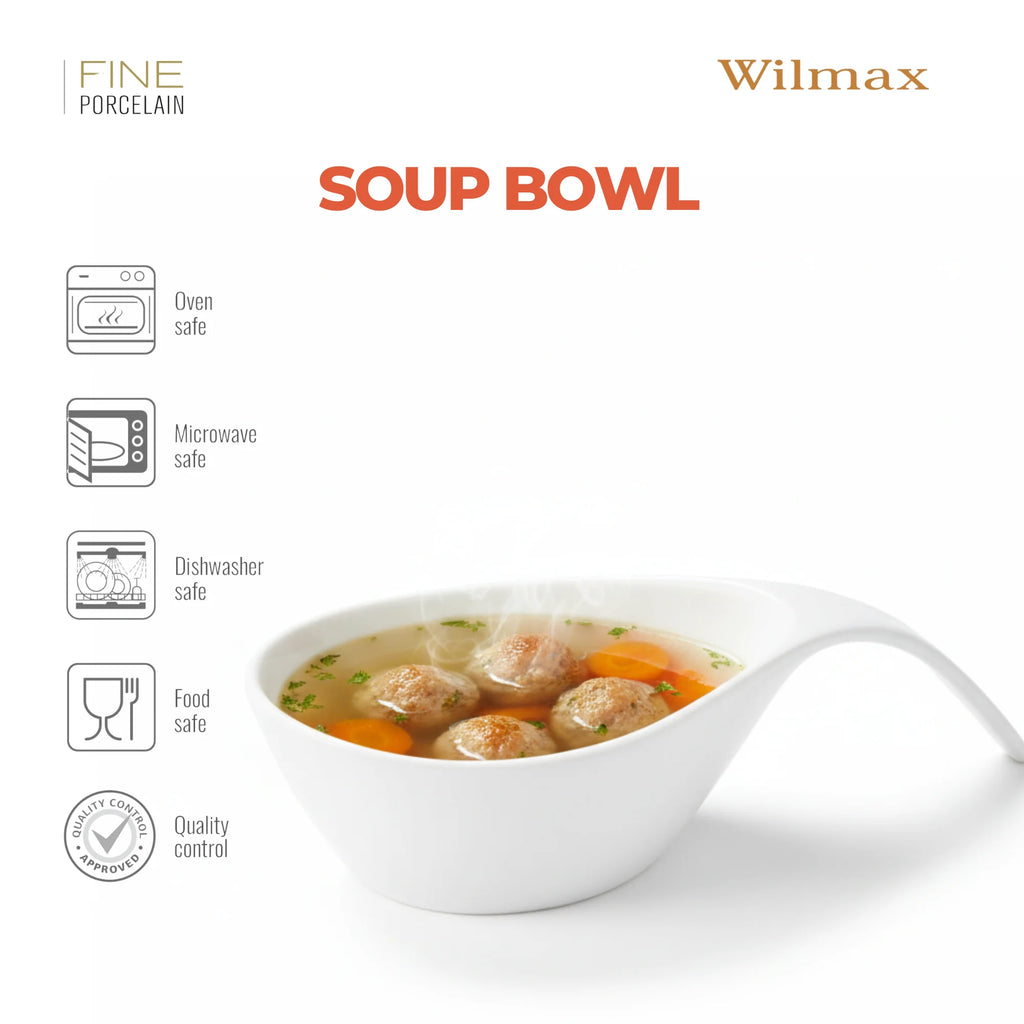 Wilmax Schale 450 ml Weiß aus Porzellan