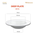Wilmax Tiefer Teller 23 cm 450 ml Weiß aus Porzellan