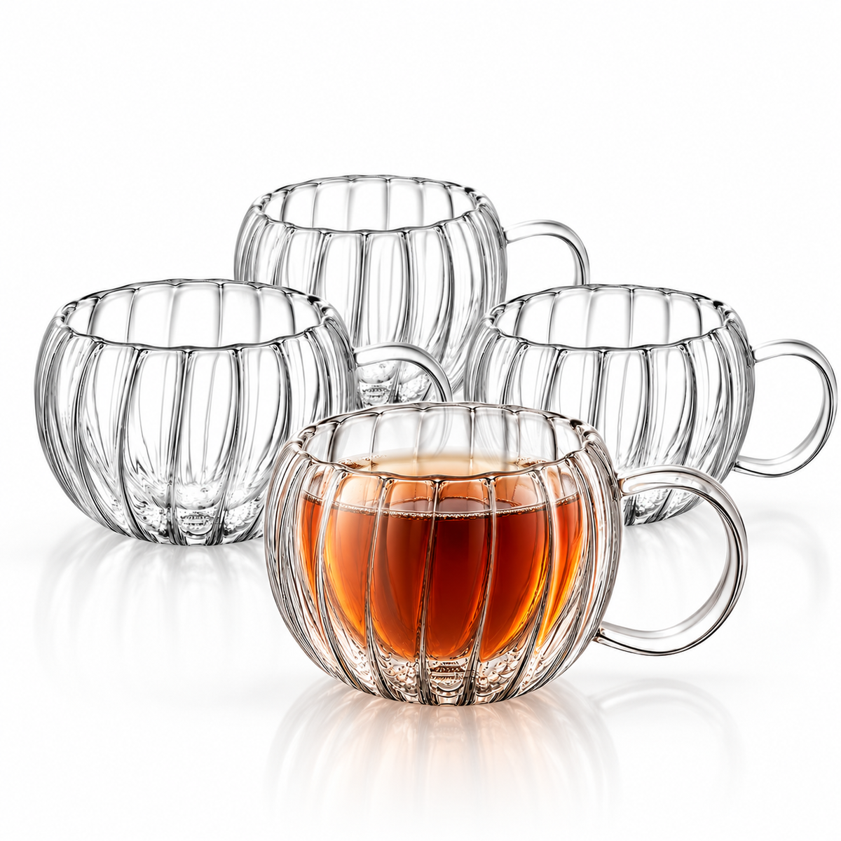 Wilmax Doppelwandiger Thermobecher 300 ml 4er-Set Transparent