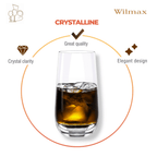 Wilmax Getränkeset 7-teilig mit Krug 2000 ml Transparent aus Crystalline-Glas und 6 Longdrinkgläser 540 ml Transparent aus Crystalline-Glas